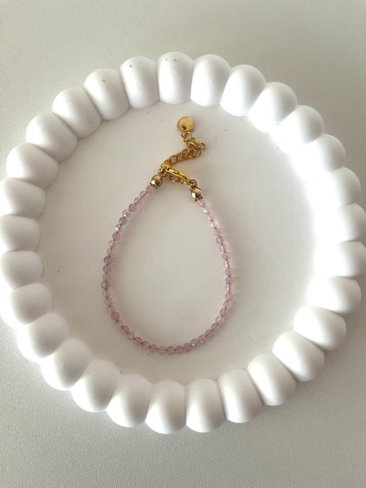 Kralen armband roze - goud