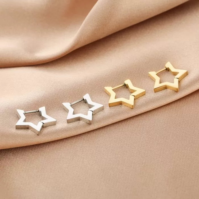 Star shape oorbel - goud