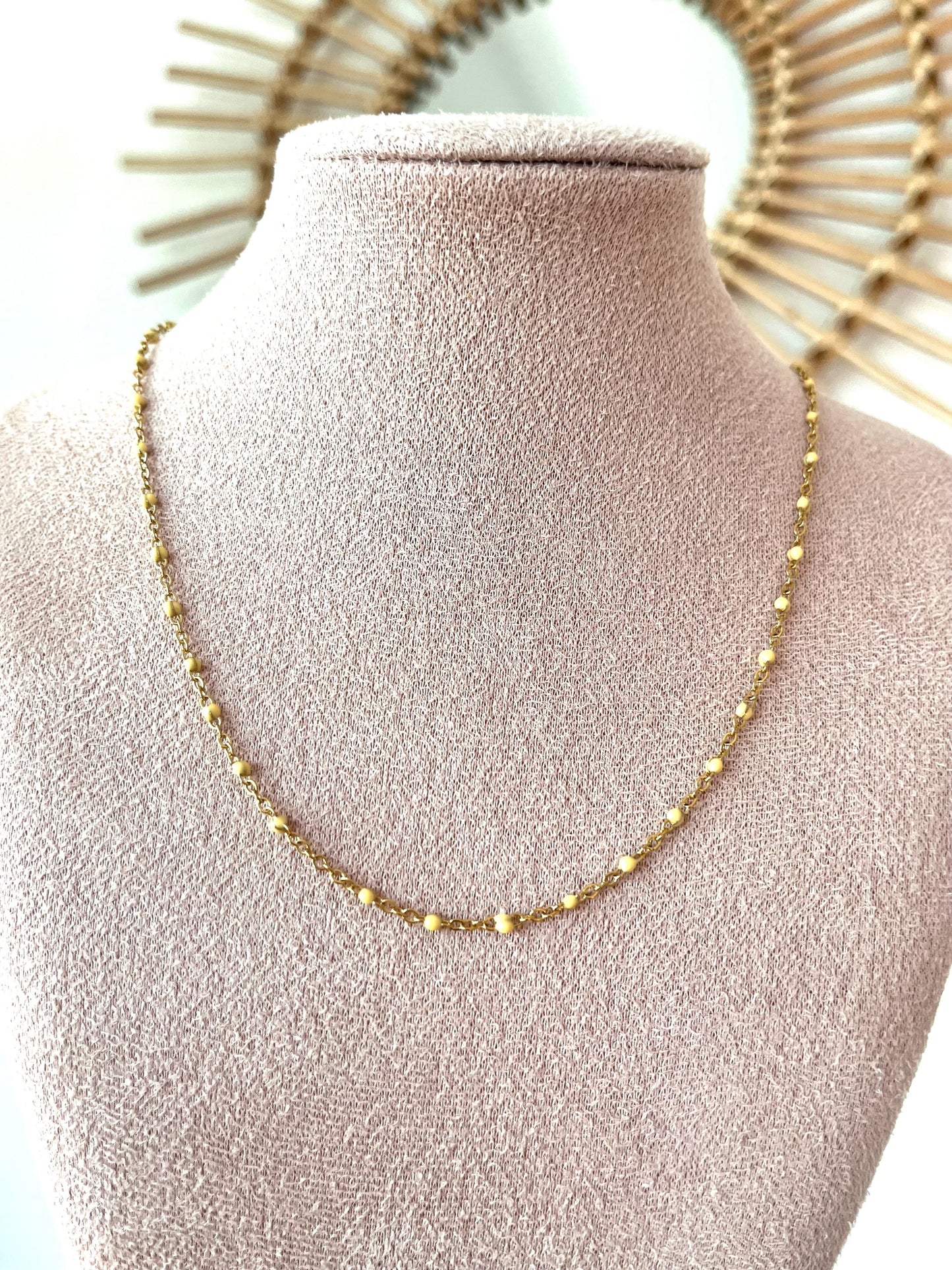 Ketting ball chain geel - goud