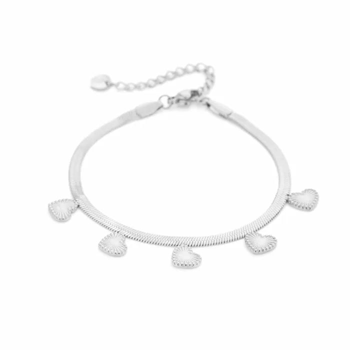 Hartjes armband - zilver