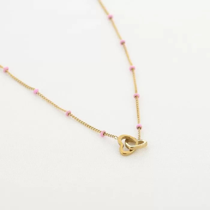 Friendship ketting pink - goud