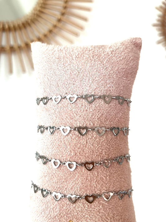 Armband open heart - zilver