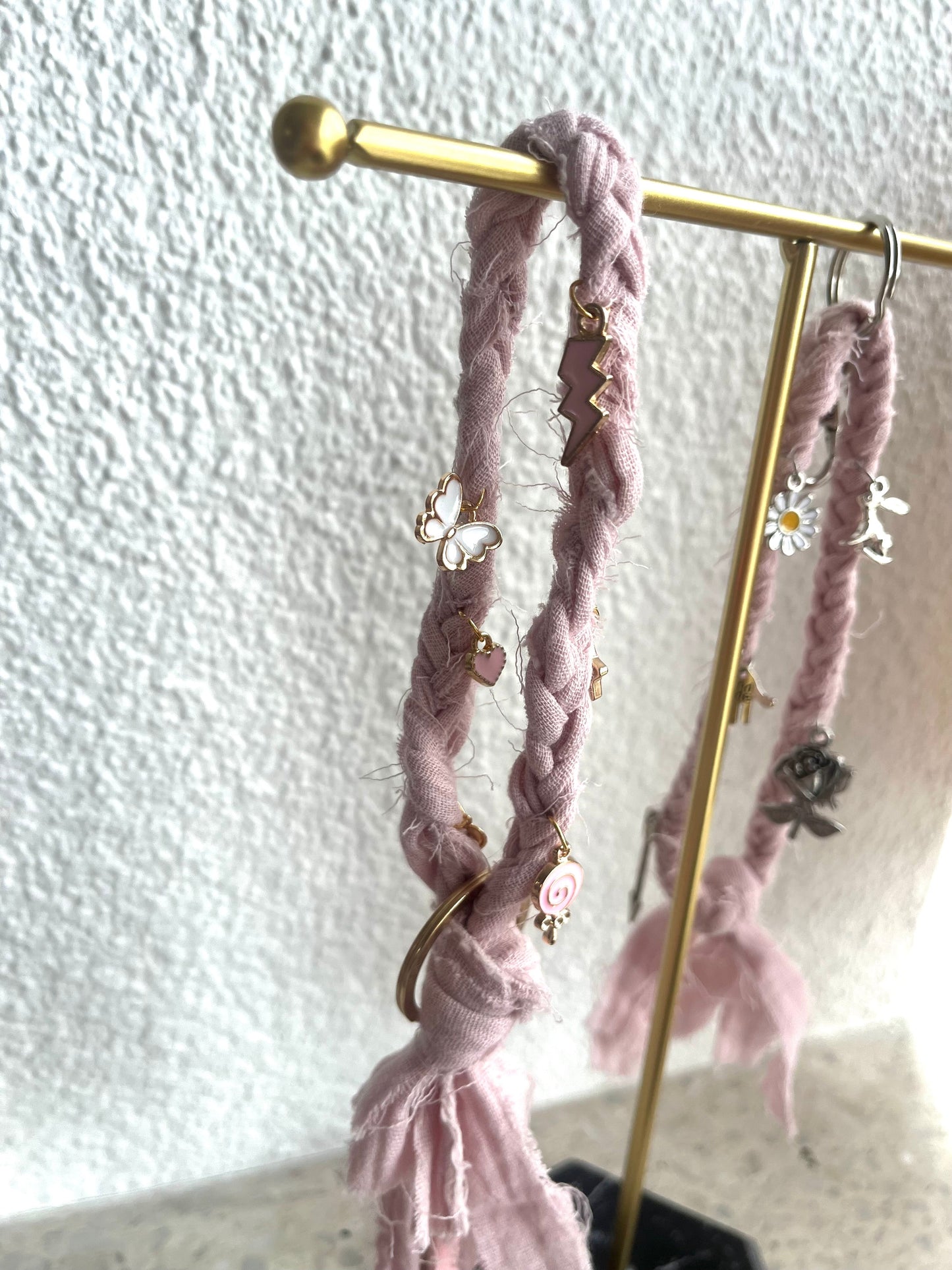 Sleutelhanger roze - goud