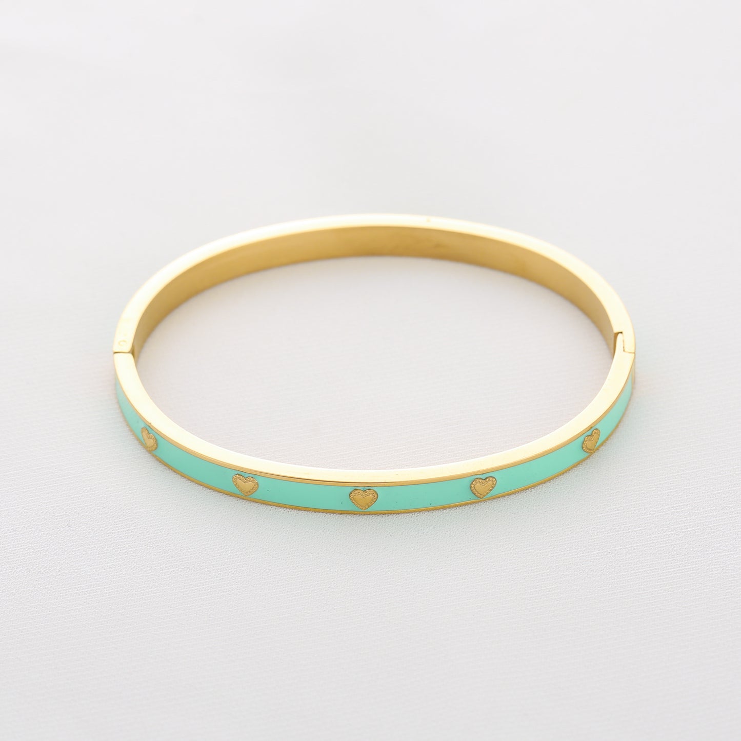 Armband hartje - mint/goud