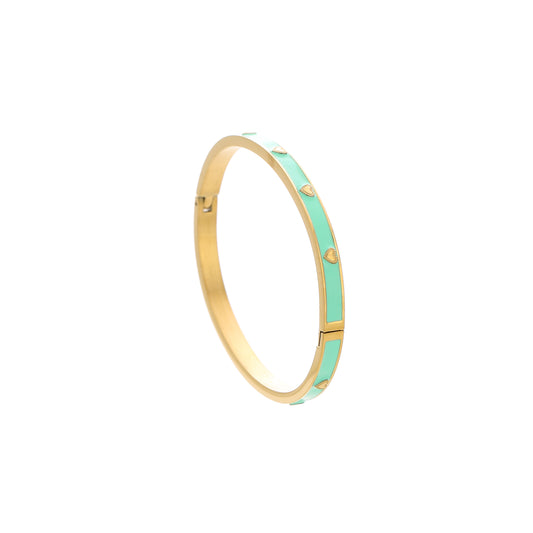 Armband hartje - mint/goud