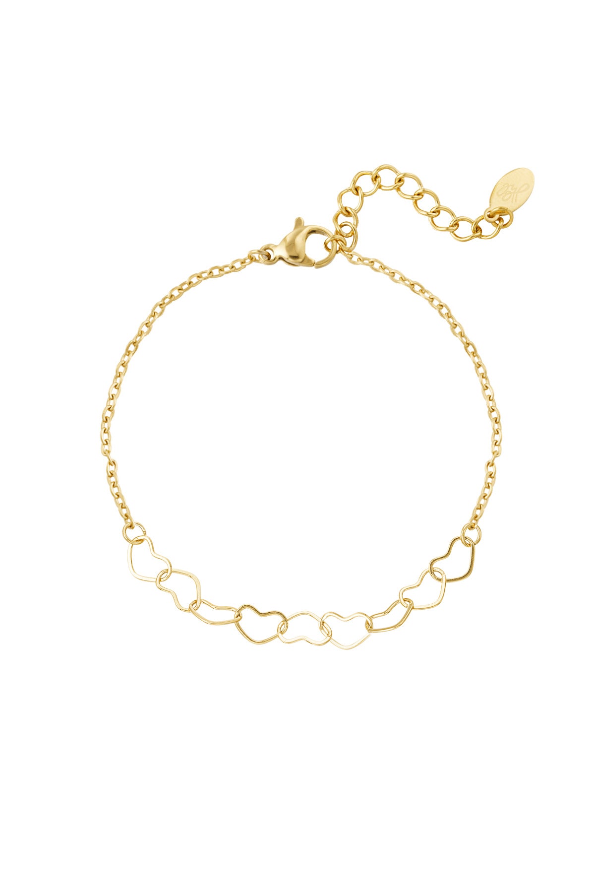 Armbandje Linked Hearts - goud