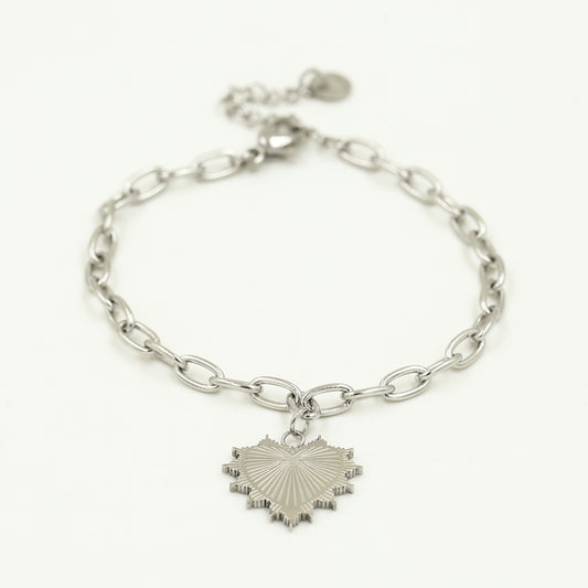 Armband Sparkle Heart - zilver