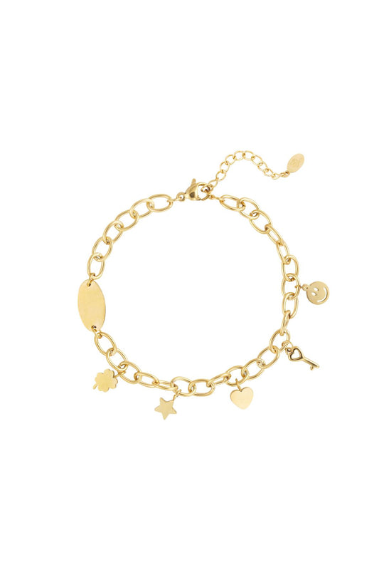 Armband met bedeltjes - goud