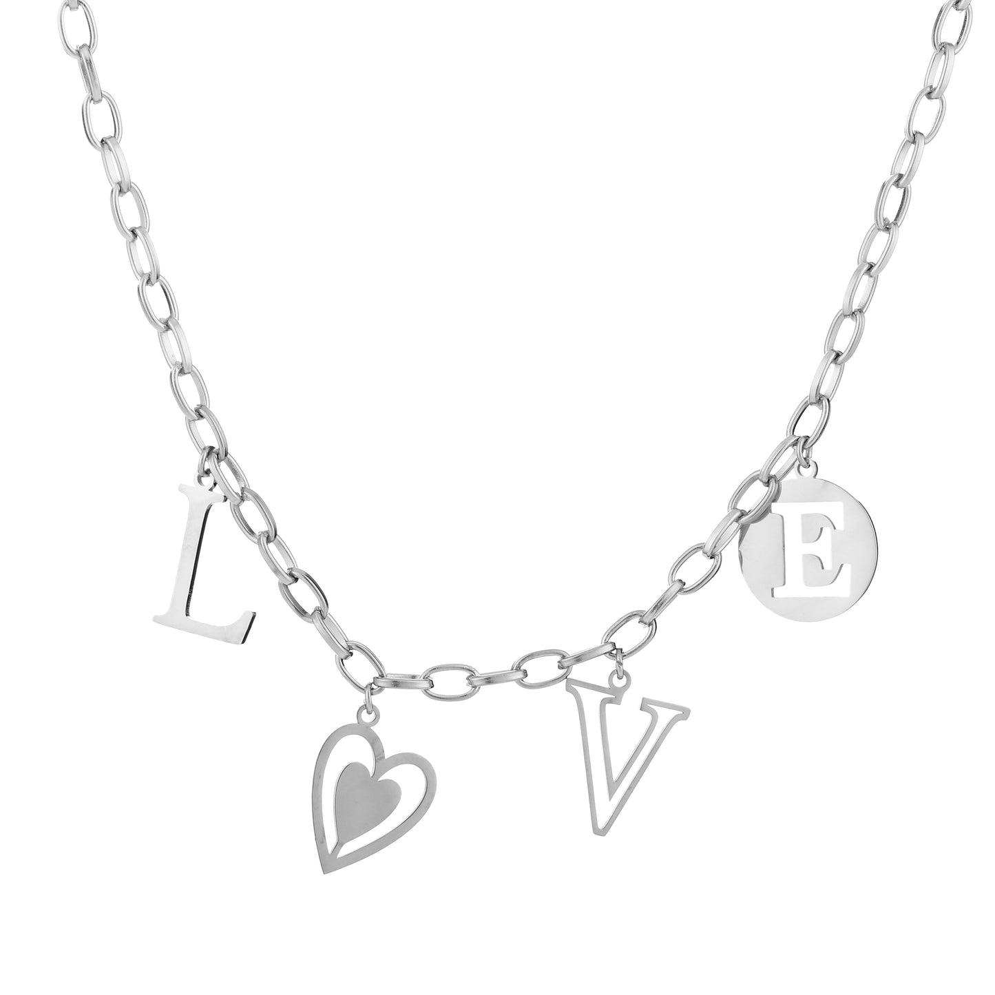 Bedelketting Love  - zilver