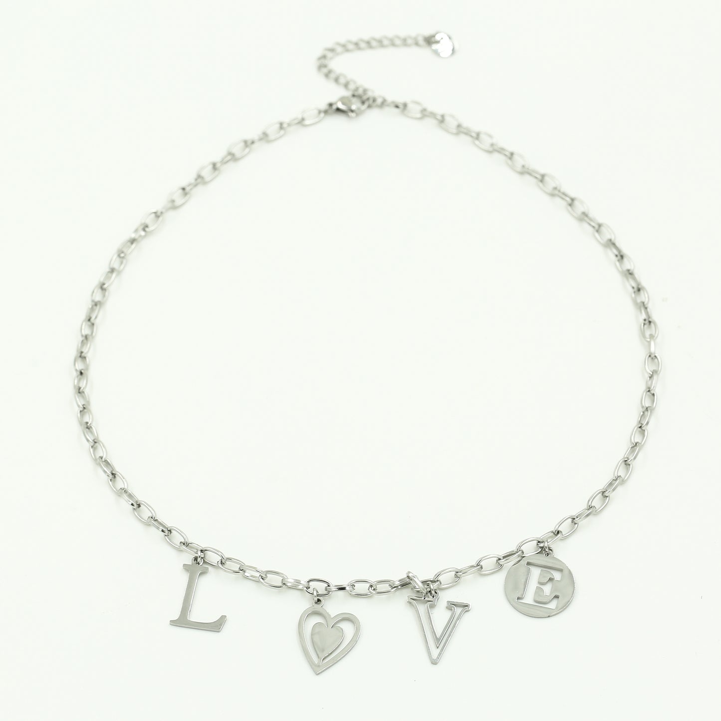 Bedelketting Love  - zilver