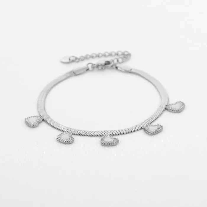 Hartjes armband - zilver