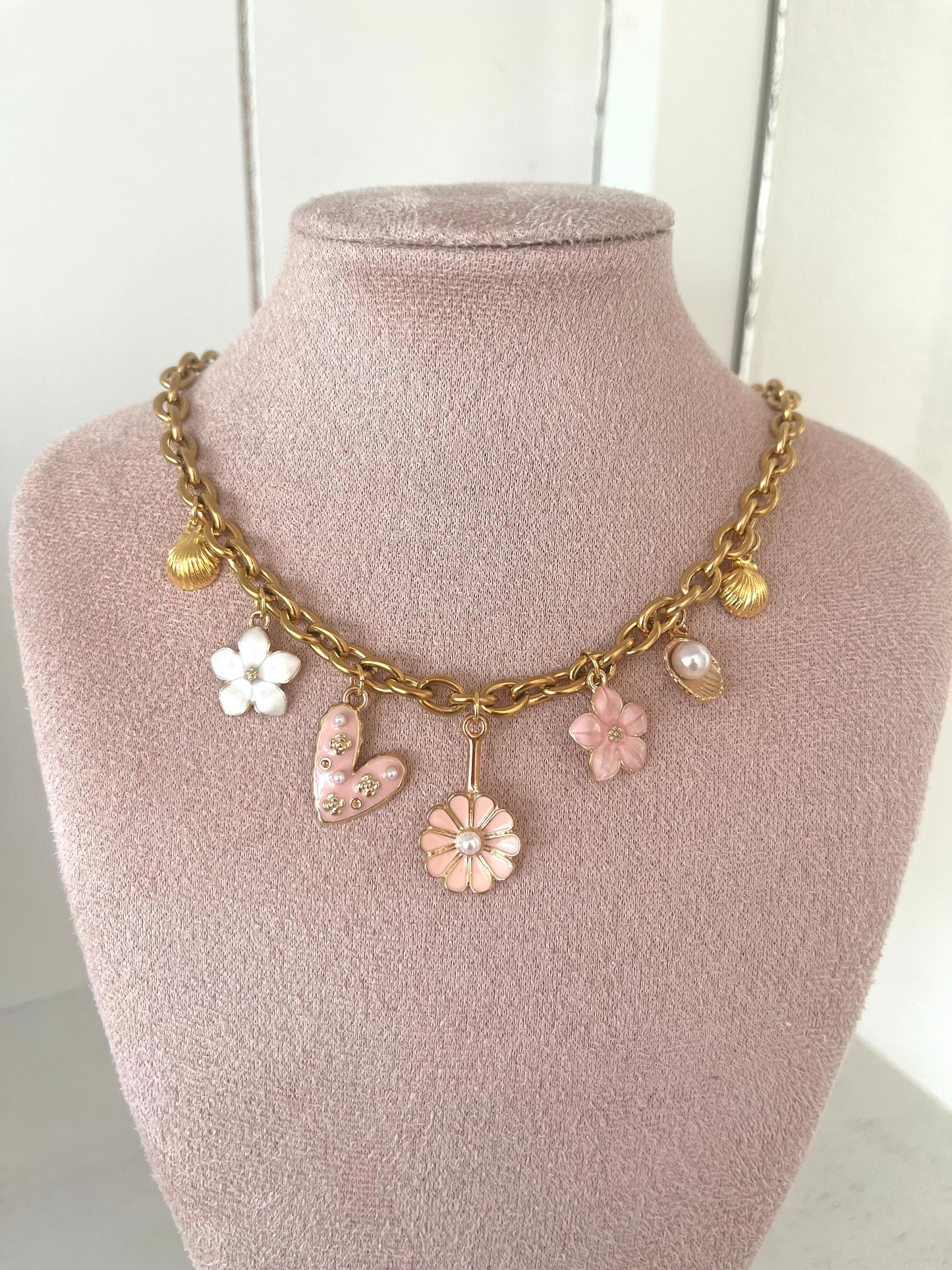 Bedelketting Pink - goud