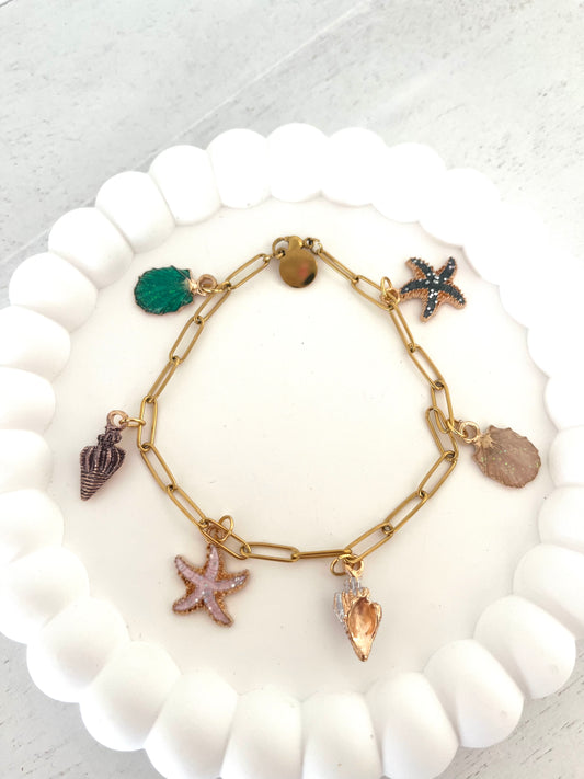 Bedelarmband beach - goud