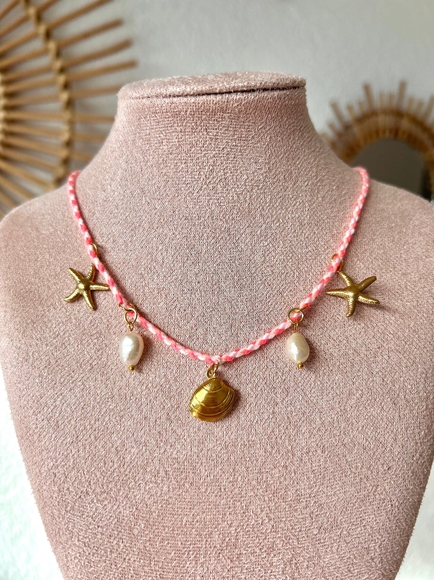 Beachketting roze - goud