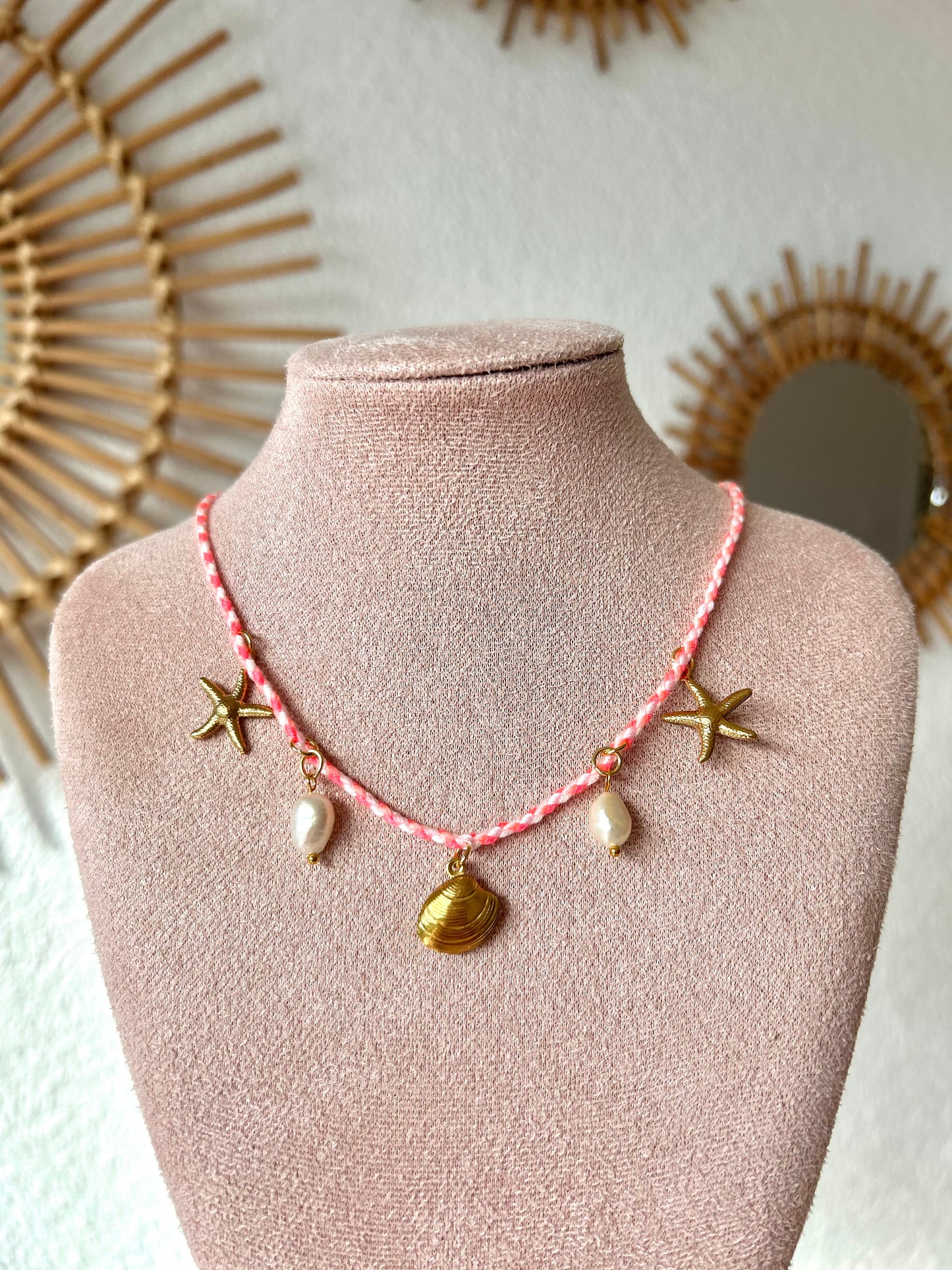 Beachketting roze - goud