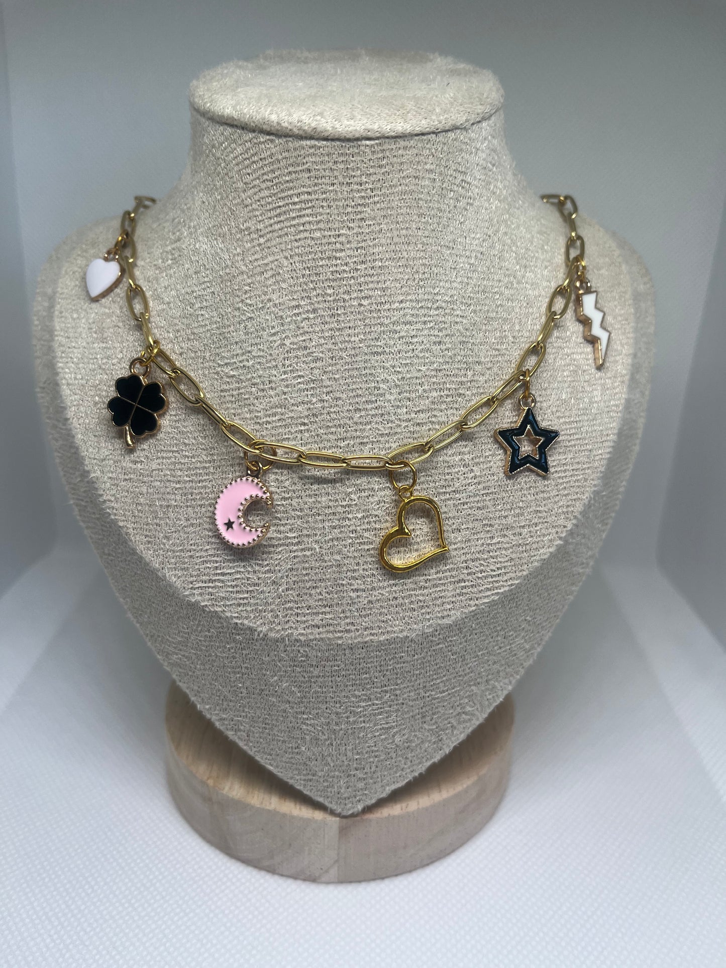 Bedelketting moon and stars goud