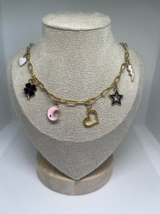 Bedelketting moon and stars goud