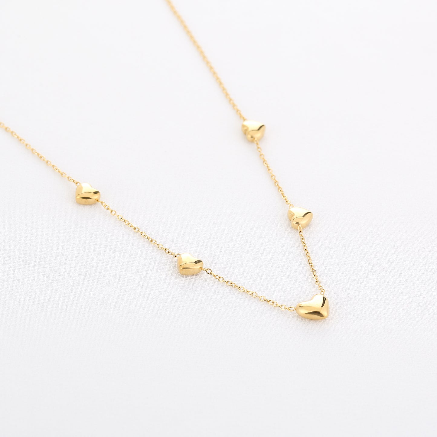 Ketting hartjes goud