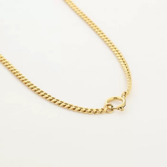 Ketting schakel met rond slotje goud