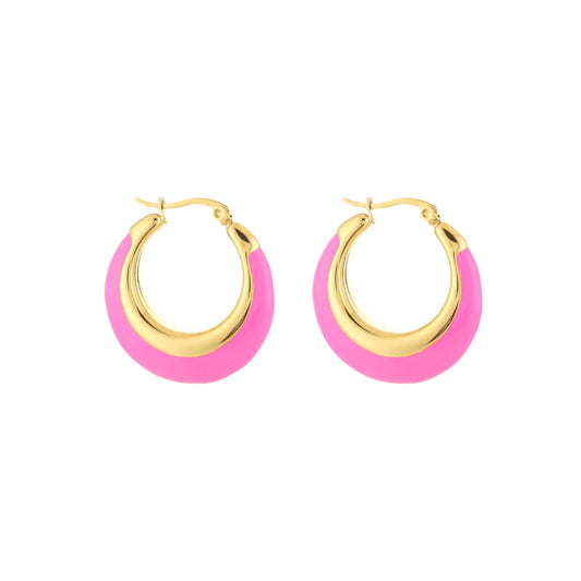 Oorbellen glamour goud roze