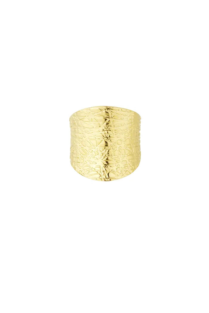 Vintage big statement ring - goud