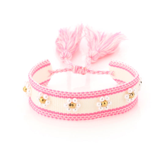 Zomerarmbandje - wit/roze