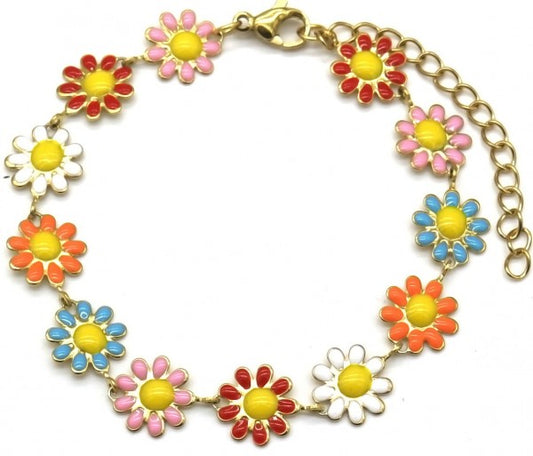 Armband Flowers - goud