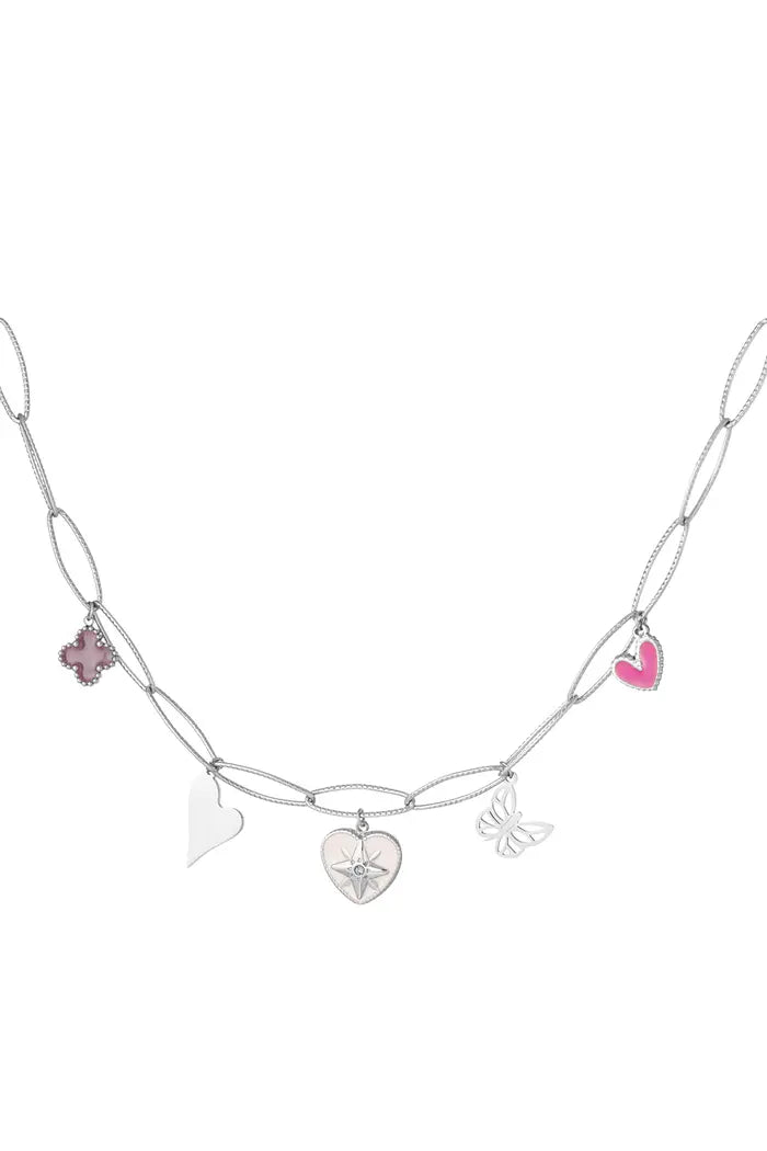 Bedelketting Lovely butterfly - zilver