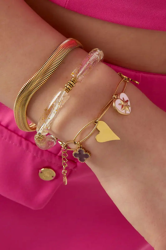 Bedelarmband lovely butterfly - goud