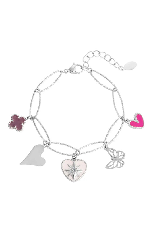 Bedelarmband lovely butterfly - zilver