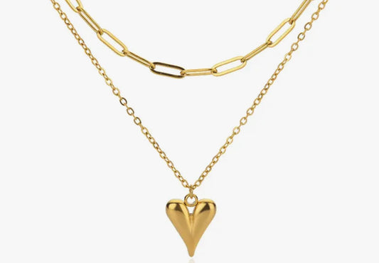 Ketting schakel heart double