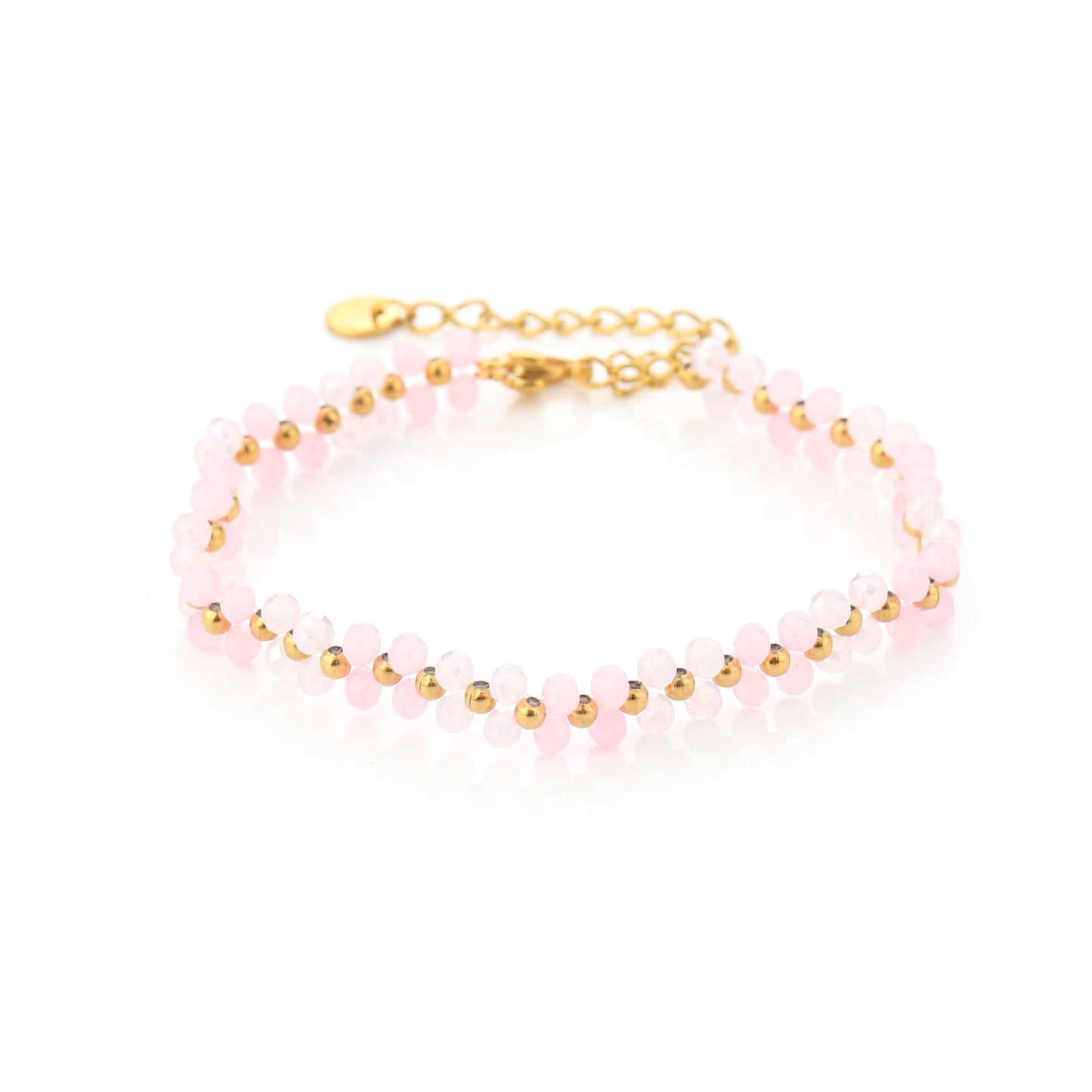 Zomerarmbandje kraaltjes - roze