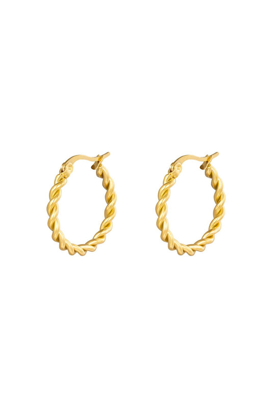 Twisted hoops goud