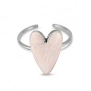 Ring Hart pearl light pink-silver