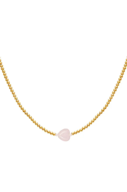 Summergirl hartketting met roze hartje